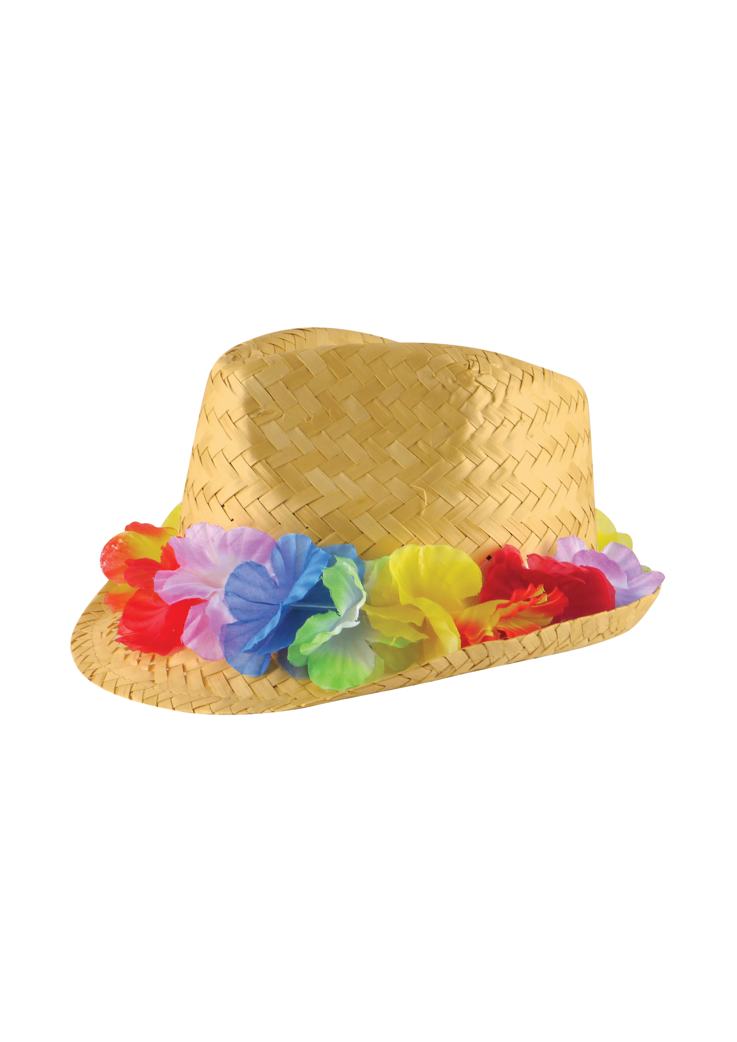 Hat Gangster Straw W/flower Band Adult