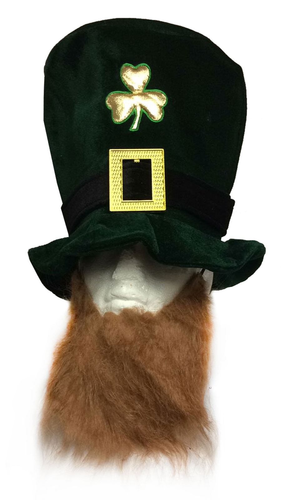 Wickedfun Irish Hat Shamrock Velvet W/Beard Adult Deluxe for St. Patrick's Day