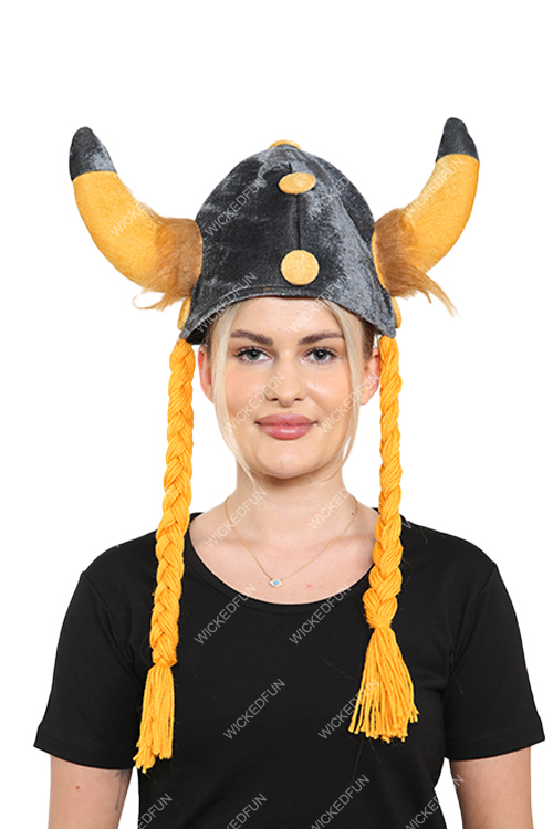 Wickedfun Adult Viking Hat with Plaits