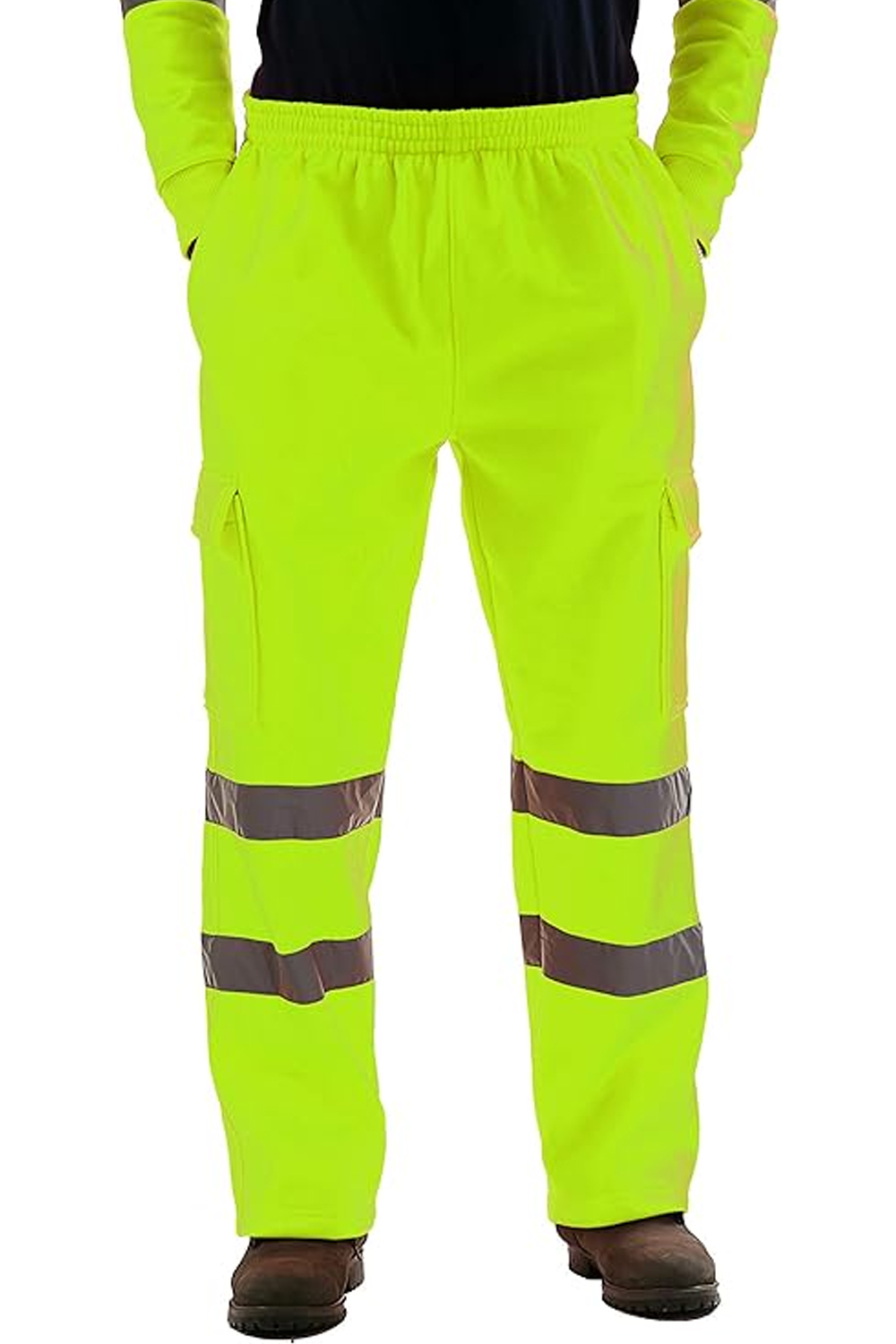 Hi-Vis Fleece Work Trousers for Men Green