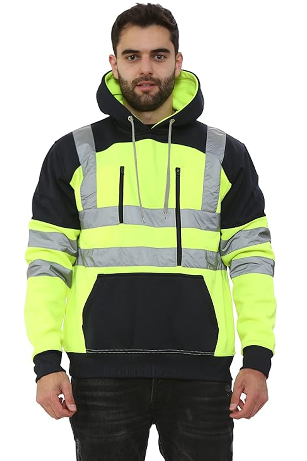 Hi-Vis Pullover Safety Hoodie with Pockets (S-3XL)