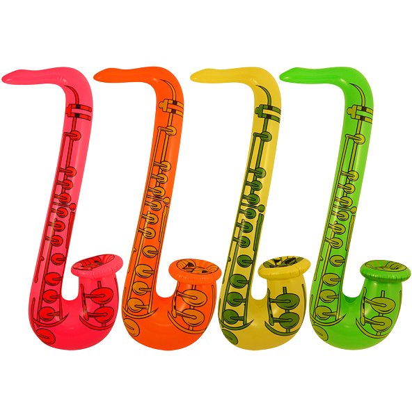 Inflatable Saxophone in 4 Assorted Colours (Pack of 12)