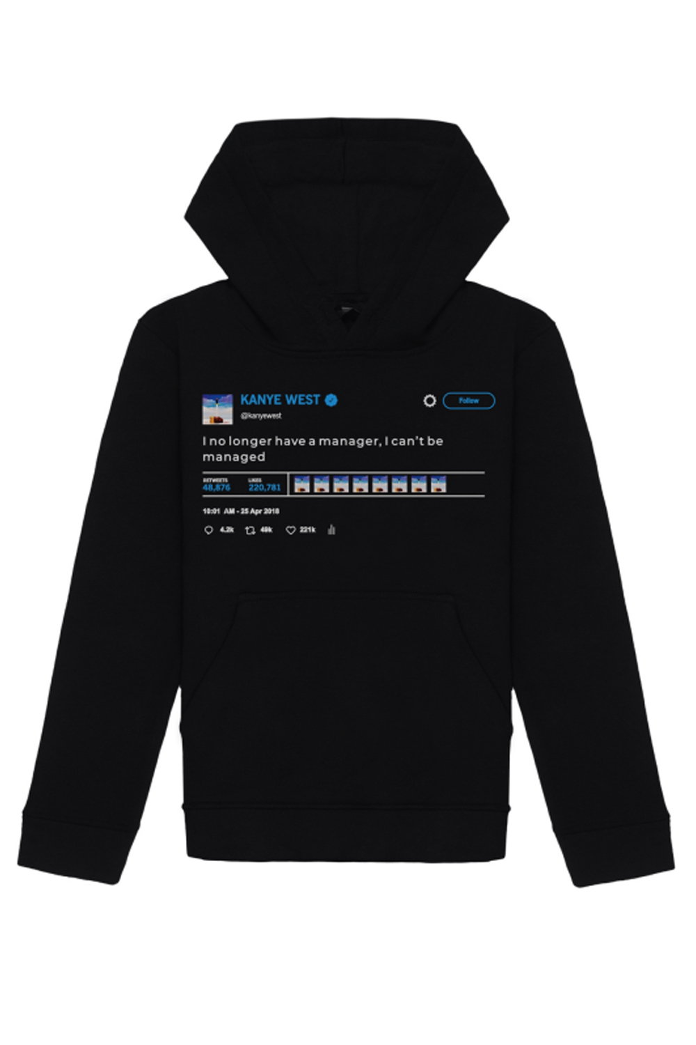 Kanye West Knitted Hoodie Black