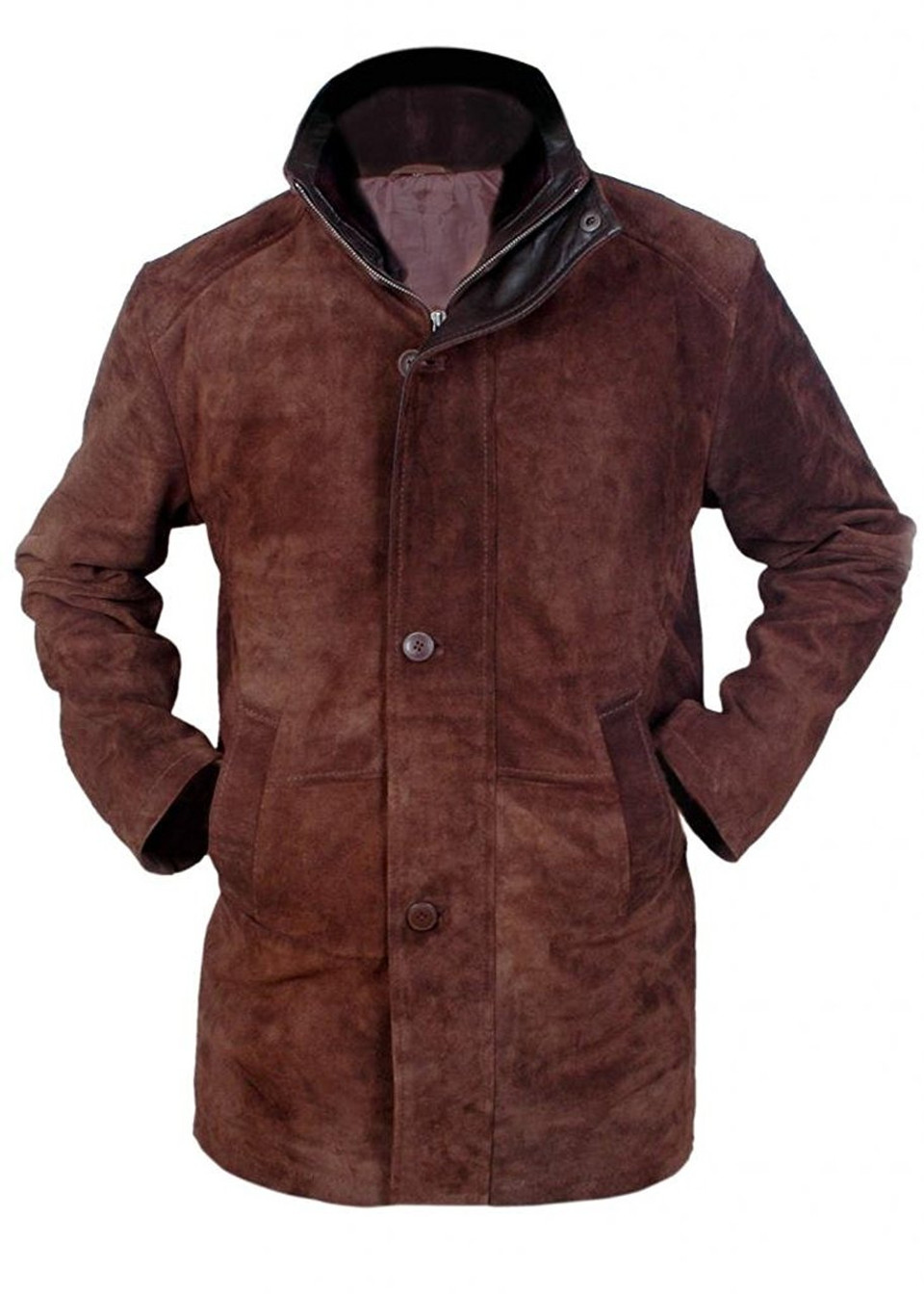 Kid's Longmire Sheriff Suede Leather Coat Brown