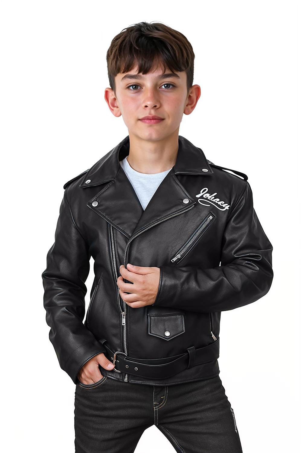 Kid's Marlon Brando Johnny Strabler BRMC Genuine Leather Jacket