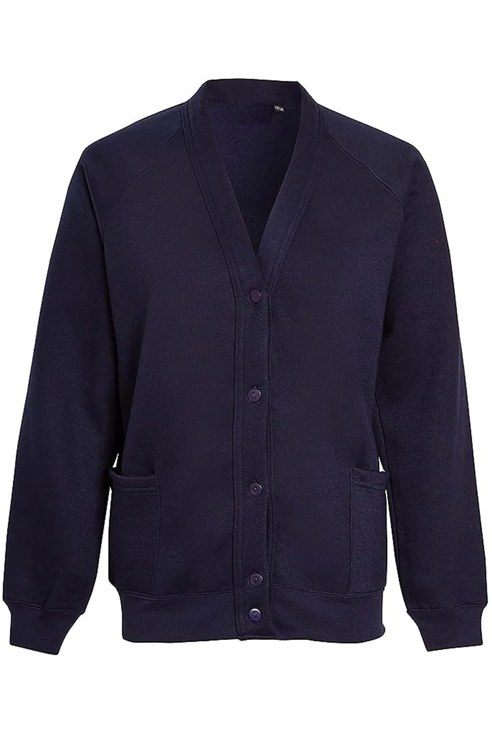 Kids Girls Unisex School Fleece Button Cardigan Uniform Sweatshirt Age 5-14 Years Navy