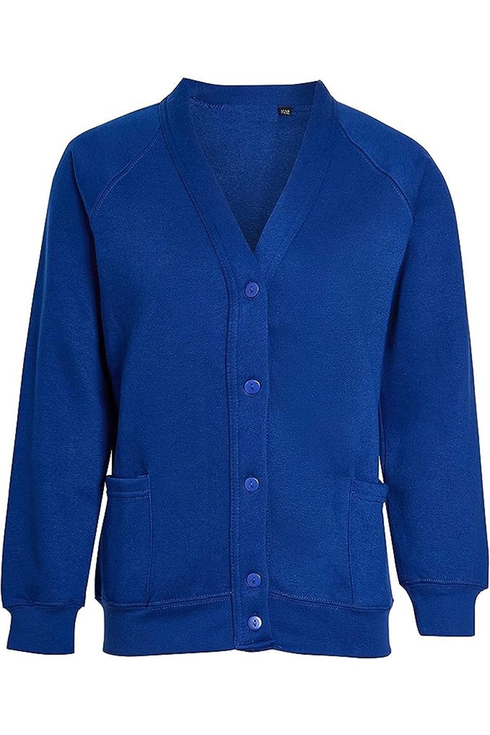 Kids Girls Unisex School Fleece Button Cardigan Uniform Sweatshirt Age 5-14 Years Royal Blue