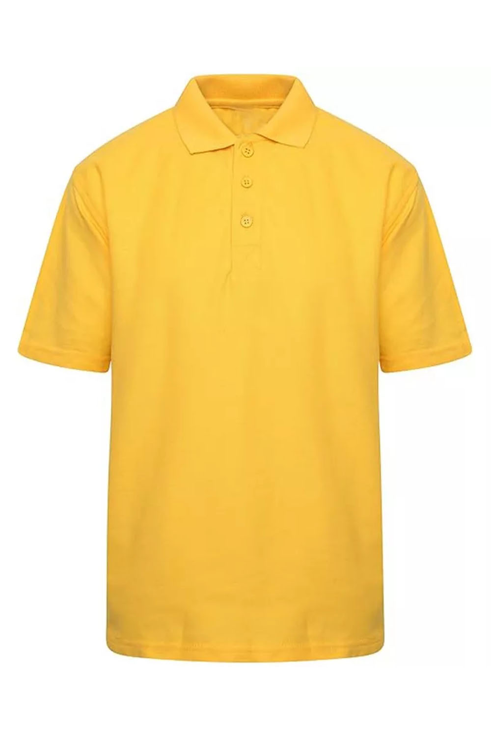 Kids Gold Cotton Plain Polo T-Shirt Summer Uniform Top