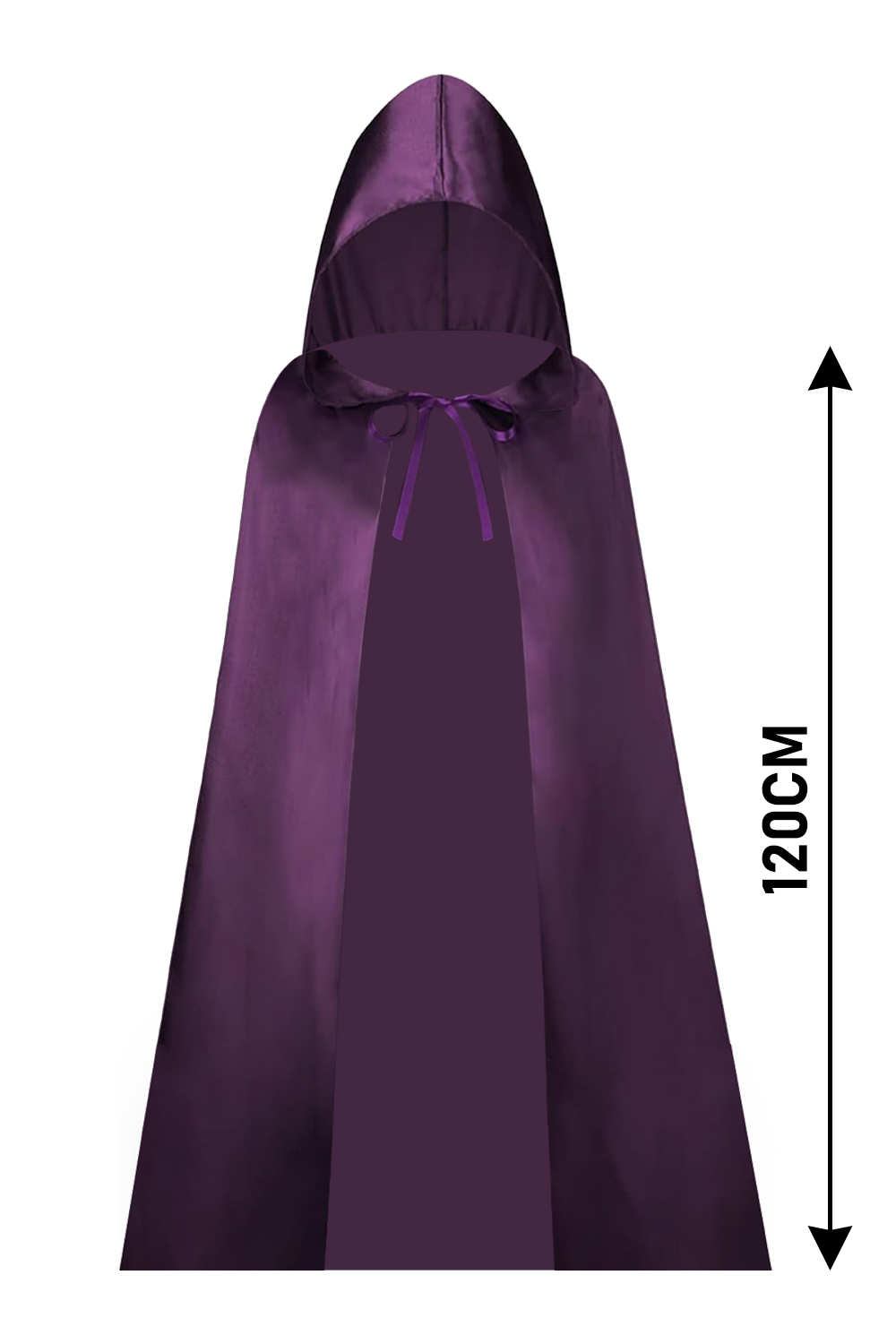 Wickedfun Children's Purple Satin Hooded Cape 120cm