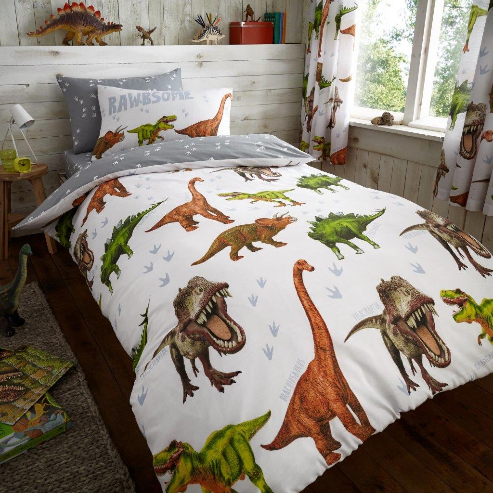 KIDS RANGE CURTAINS ROTARY DINOSAUR 66x72
