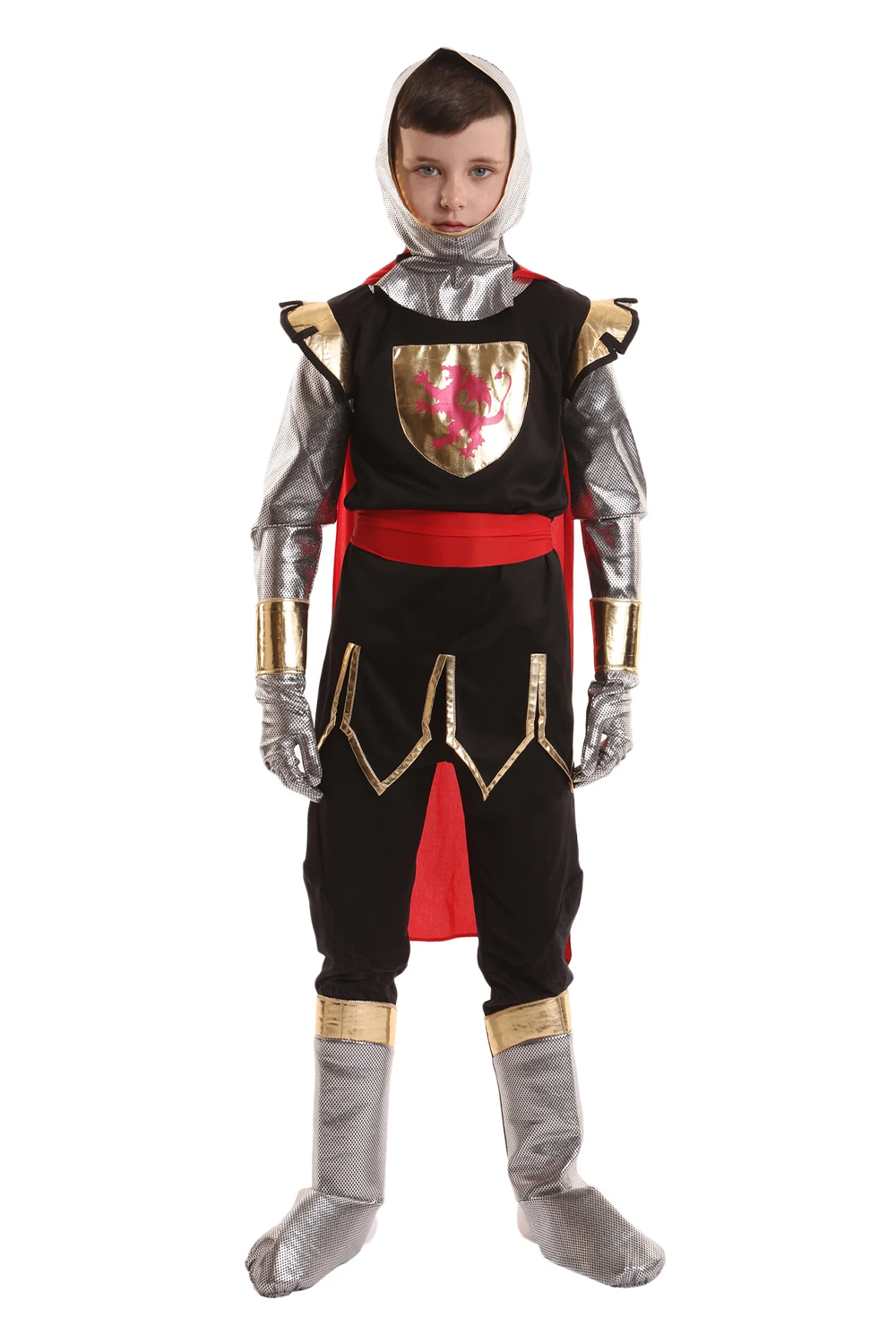 Kids Red and Black Noble Crusader Knight Costume