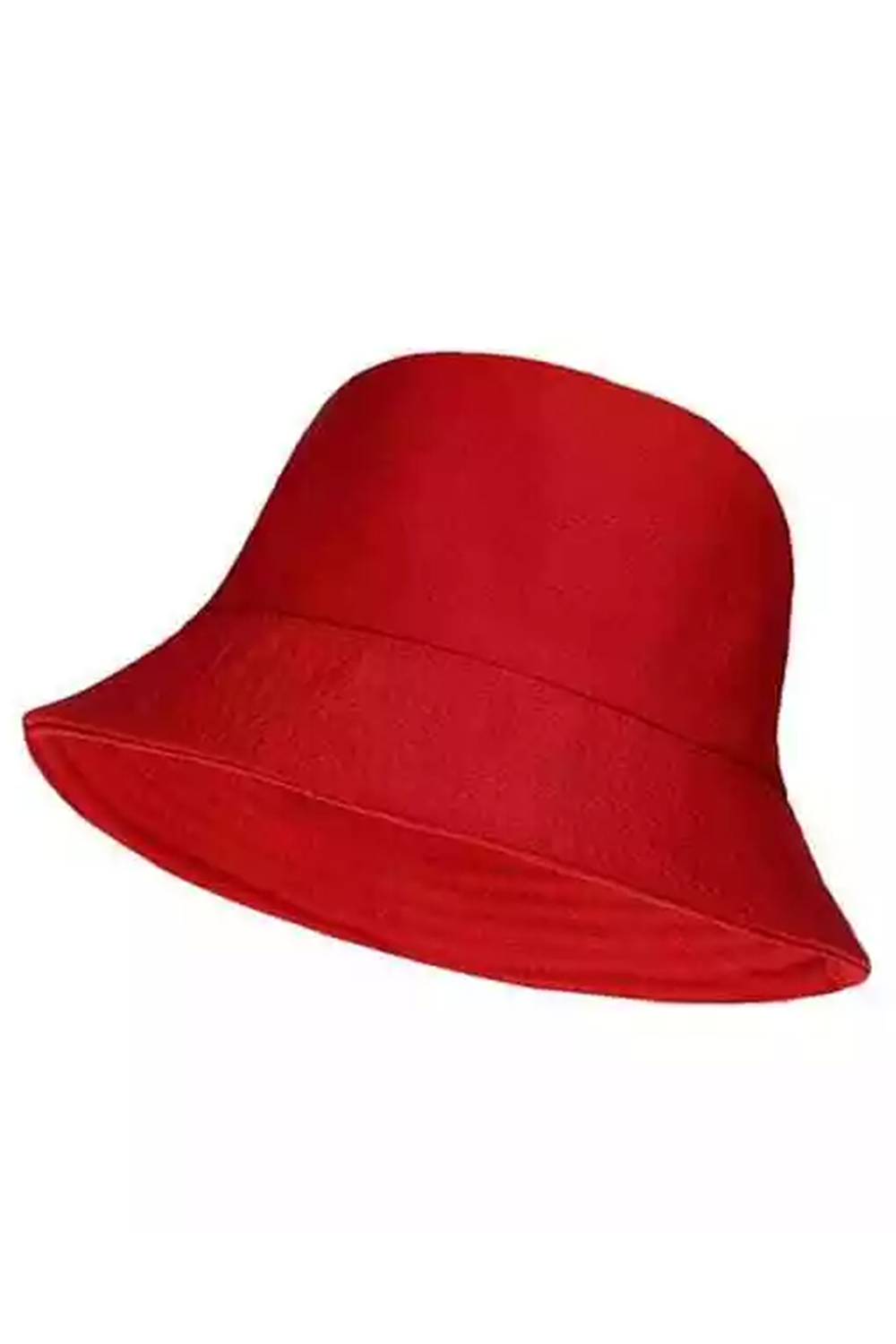 Kids Red Cotton Bucket Hat For Summer Beach Fun
