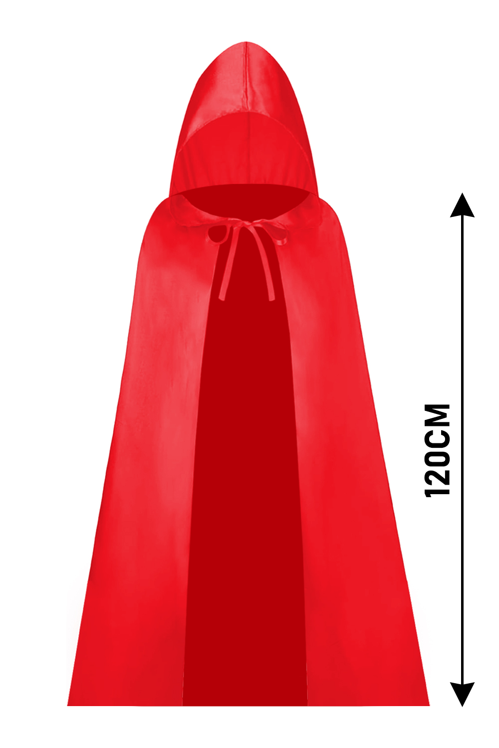 Wickedfun Children's Red Satin Hooded Cape 120cm