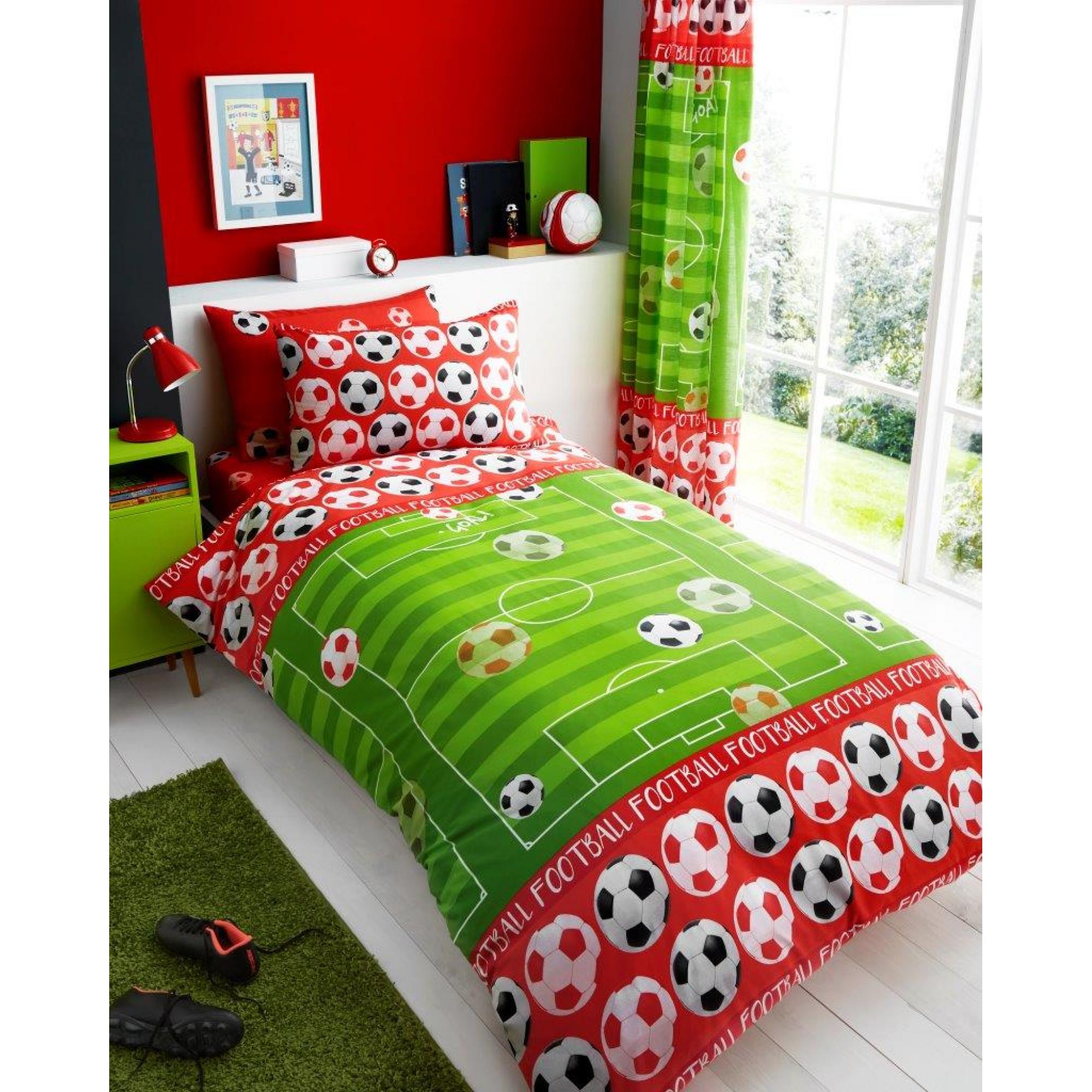 KIDS ROTARY DUVET SET GOAL RED - 7183