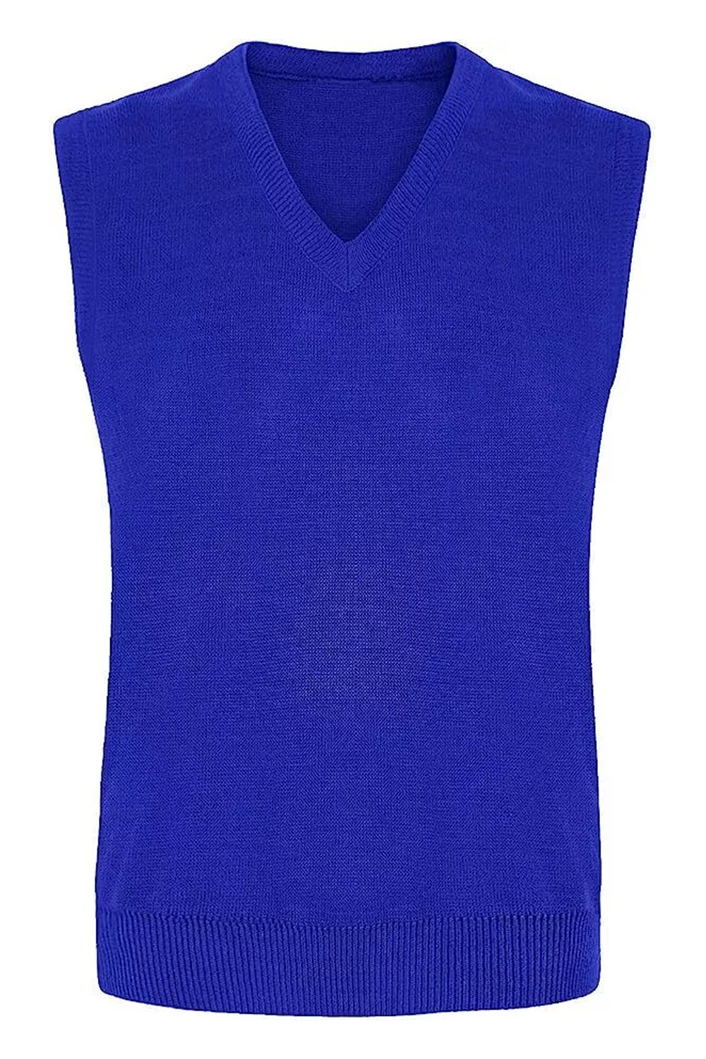 Kids Royal Blue Knitted V-Neck Sleeveless School Uniform Jumper