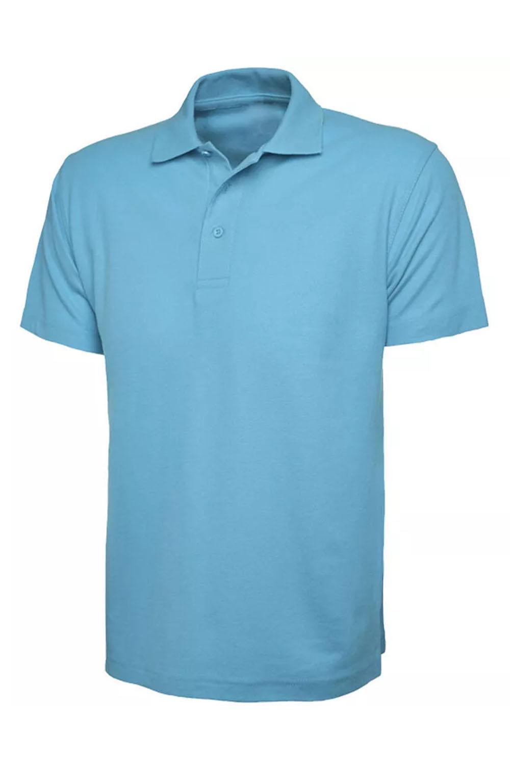 Kids Sky Blue Cotton Plain Polo T-Shirt Summer Uniform Top