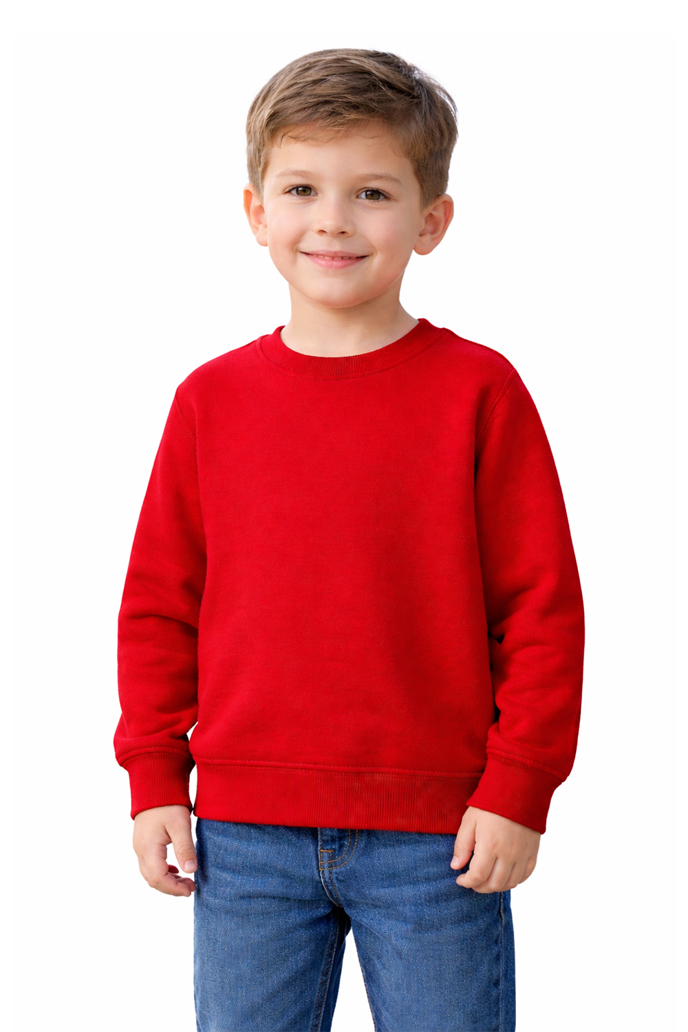 Kids Sweatshirt Round Neck Red