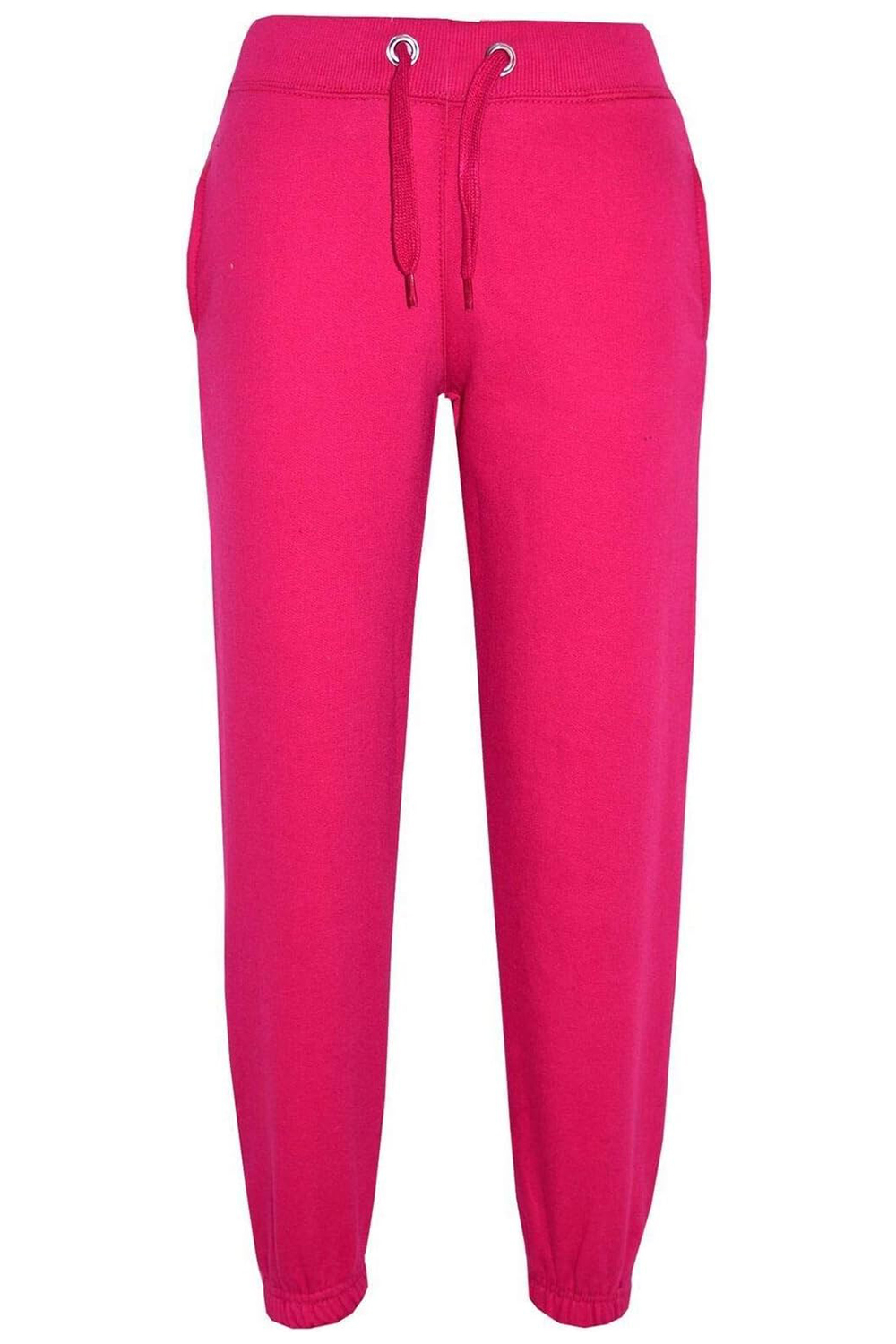 Kids Unisex Cuffed Waist Hot Pink Joggers UK Sizes 7-13 Years