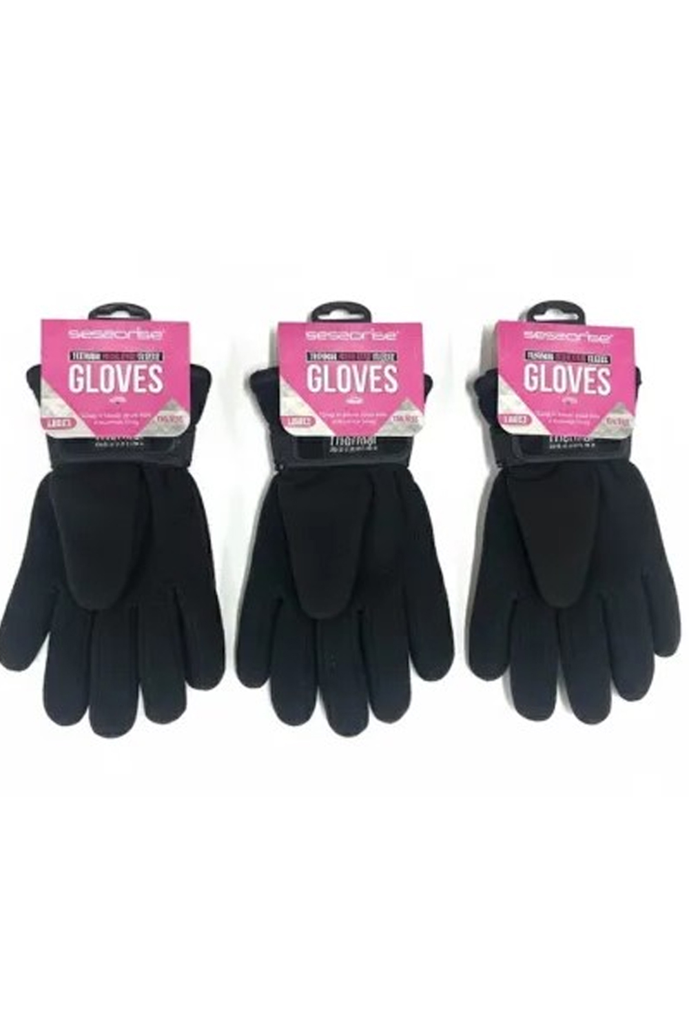 Active Star Ladies Fleece Insulated Plain Black Gloves (1 Pair)
