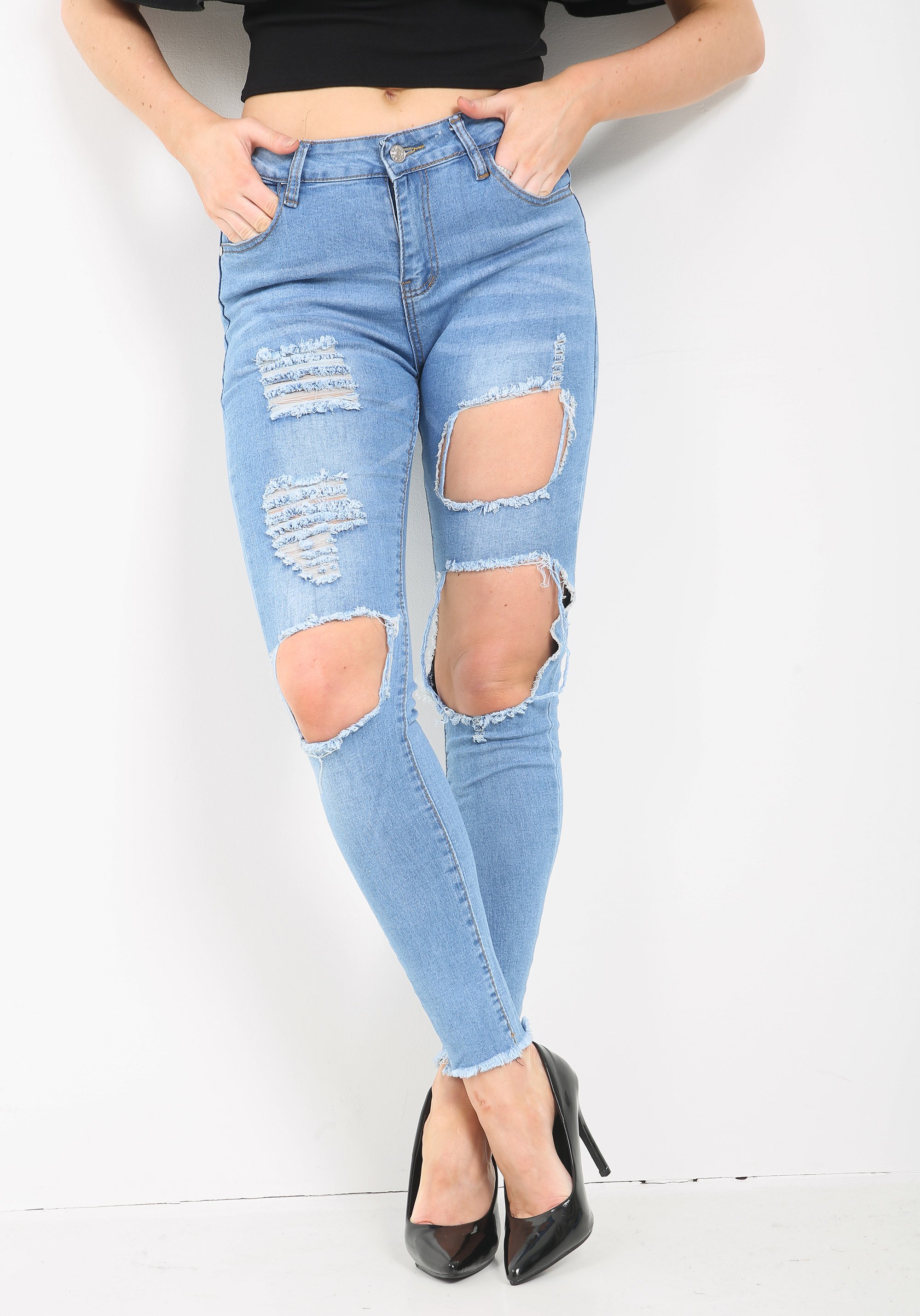 Ladies High Waisted Jeans