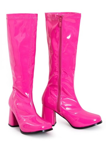 Ladies Women Fancy Dress Party GO GO Boots 1960s & 1970s Hot Pink