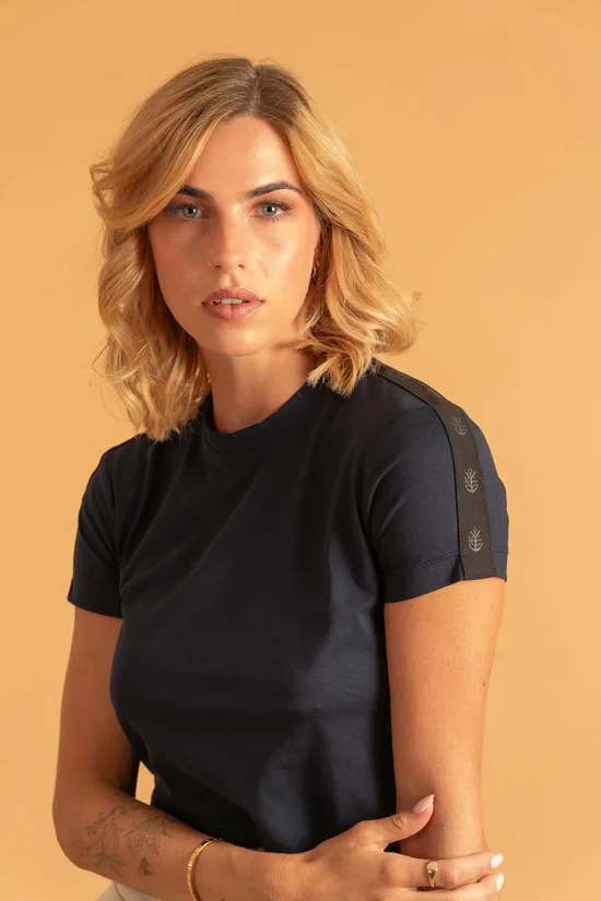 LCY Basic Cropped Tee with Contrast Tape
