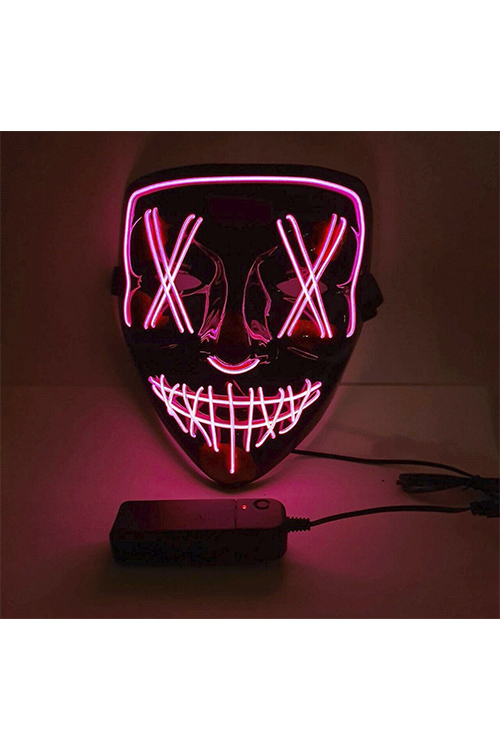 Light Up Vendetta Black Mask With Purple Colour