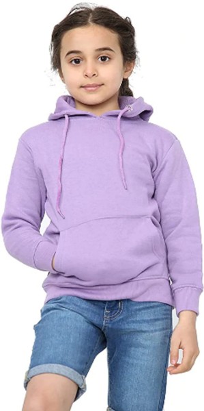 Kids Lilac Plain Pullover Hoodie Sweatshirt