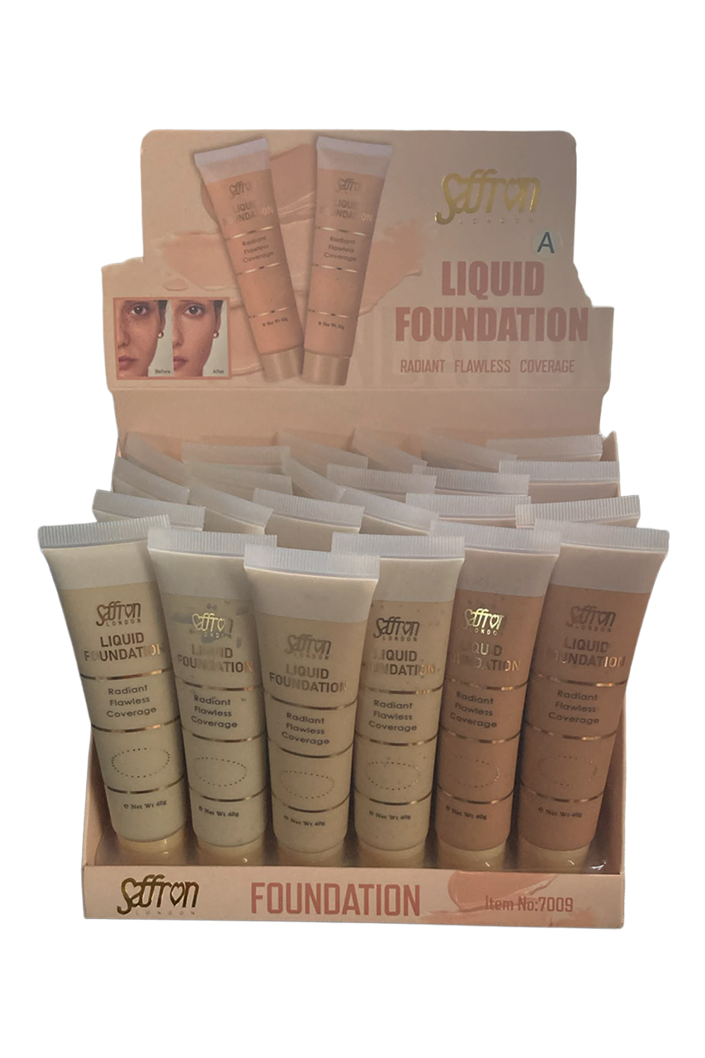Liquid Foundation 3 Assorted Shades Light to Medium (Pack of 24 Pcs)