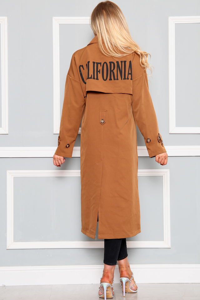 Tan Long Trench Coat
