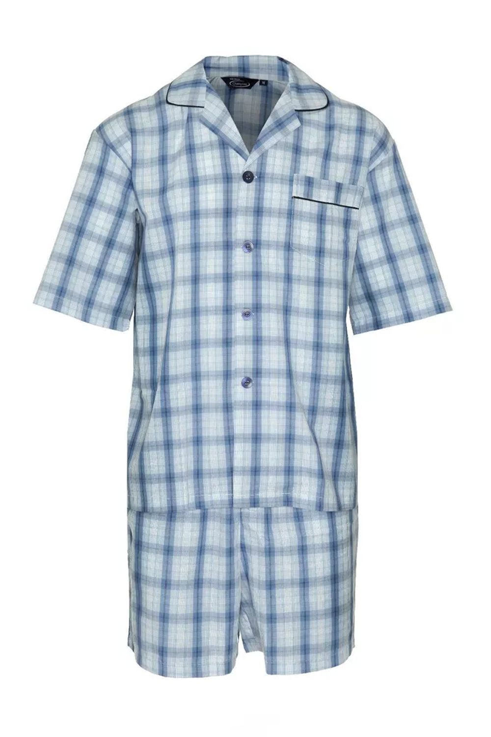 Men Blue Luxury Summer Short Sleeve Pajama Set