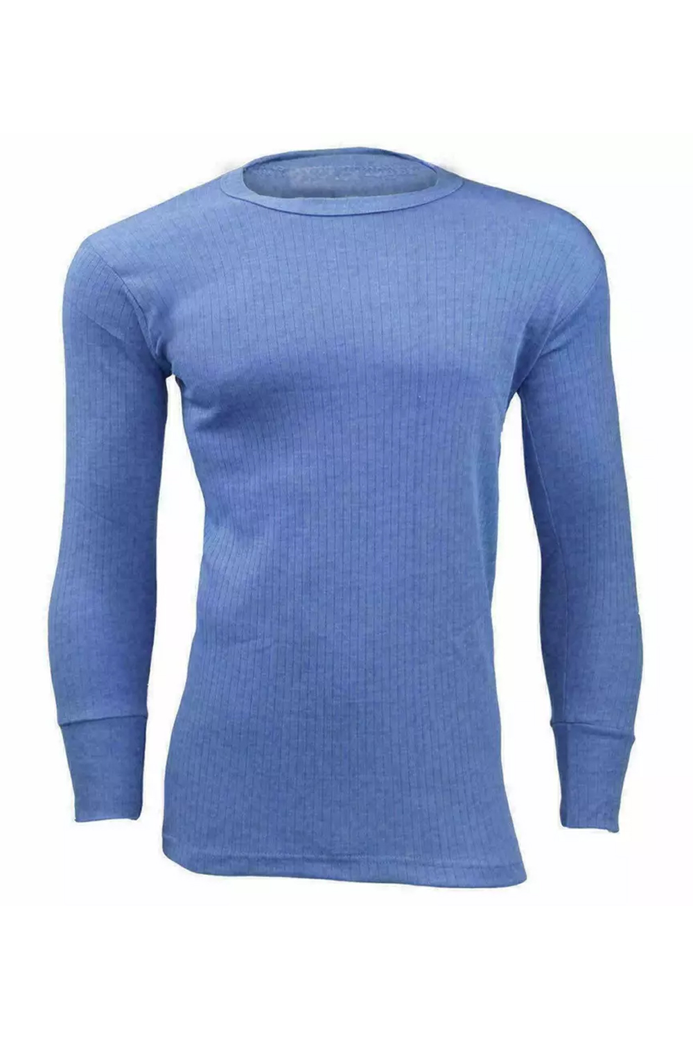 Men Blue Thermal Underwear Long Sleeve T-shirt