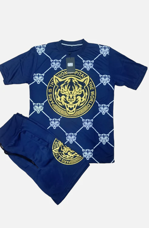 Men Dimanties Tiger Print Top and Short Set