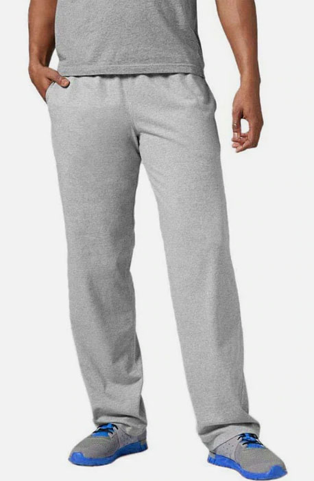 Men Open Hem Fleece Trouser Pant