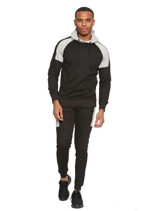 Men Plain Zipper Hoodie Warm Tracksuit