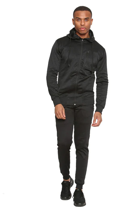 Men Plain Zipper Hoodie Warm Tracksuit