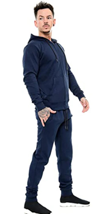 Men Round Neck Tracksuit With Front Pocket