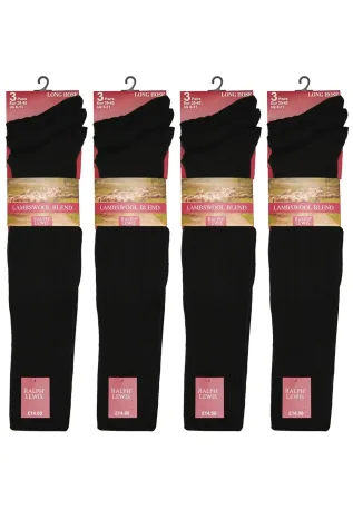 Active Star Men’s Fine Wool Long Black Socks (Pack of 3 Pairs)