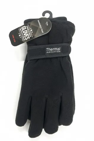 Active Star Men’s Black  Fleece-Lined, Insulated Gloves (1 Pair)