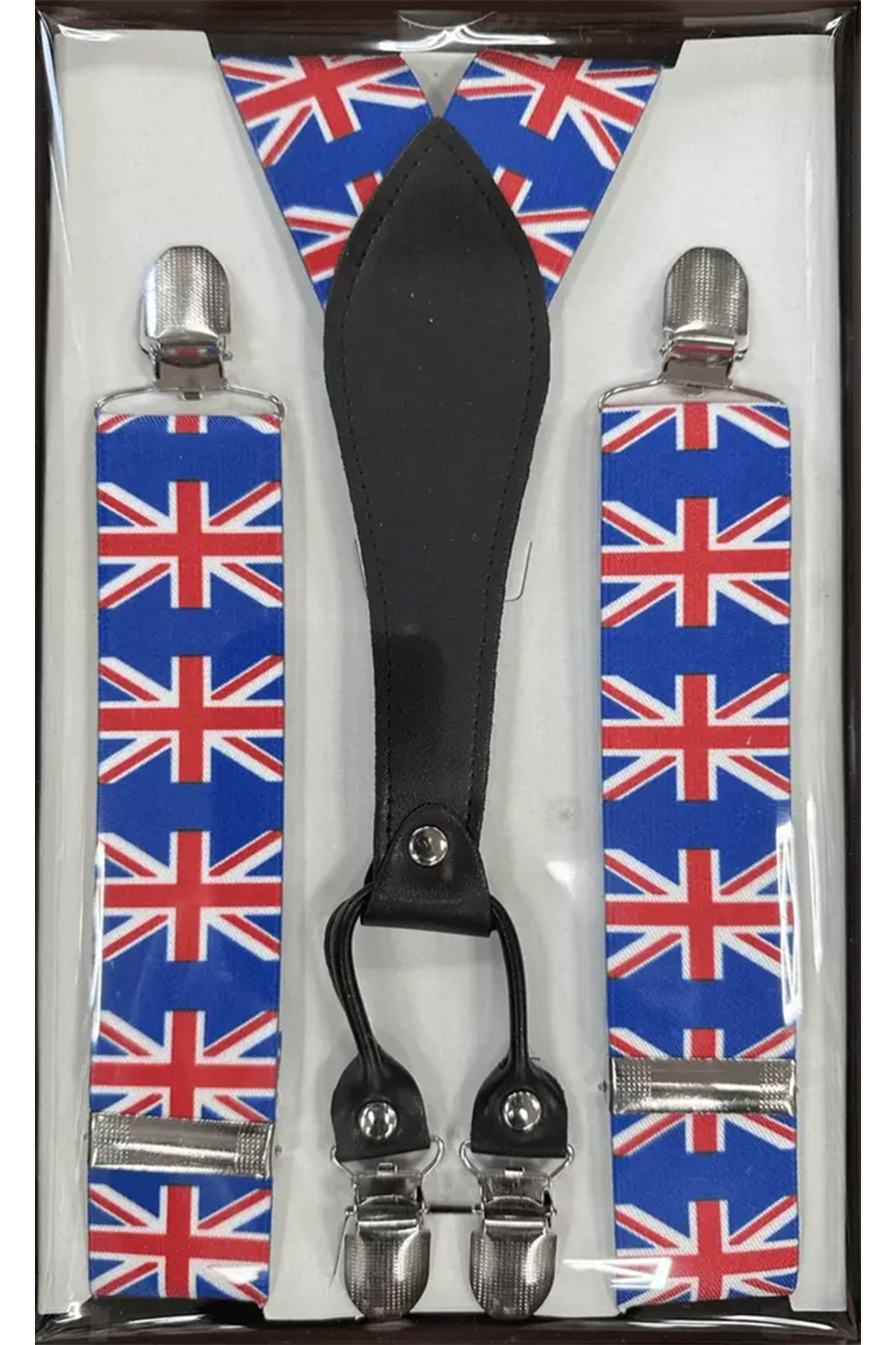 Men Union Jack Y-back Braces Clip-On Adjustable Suspenders