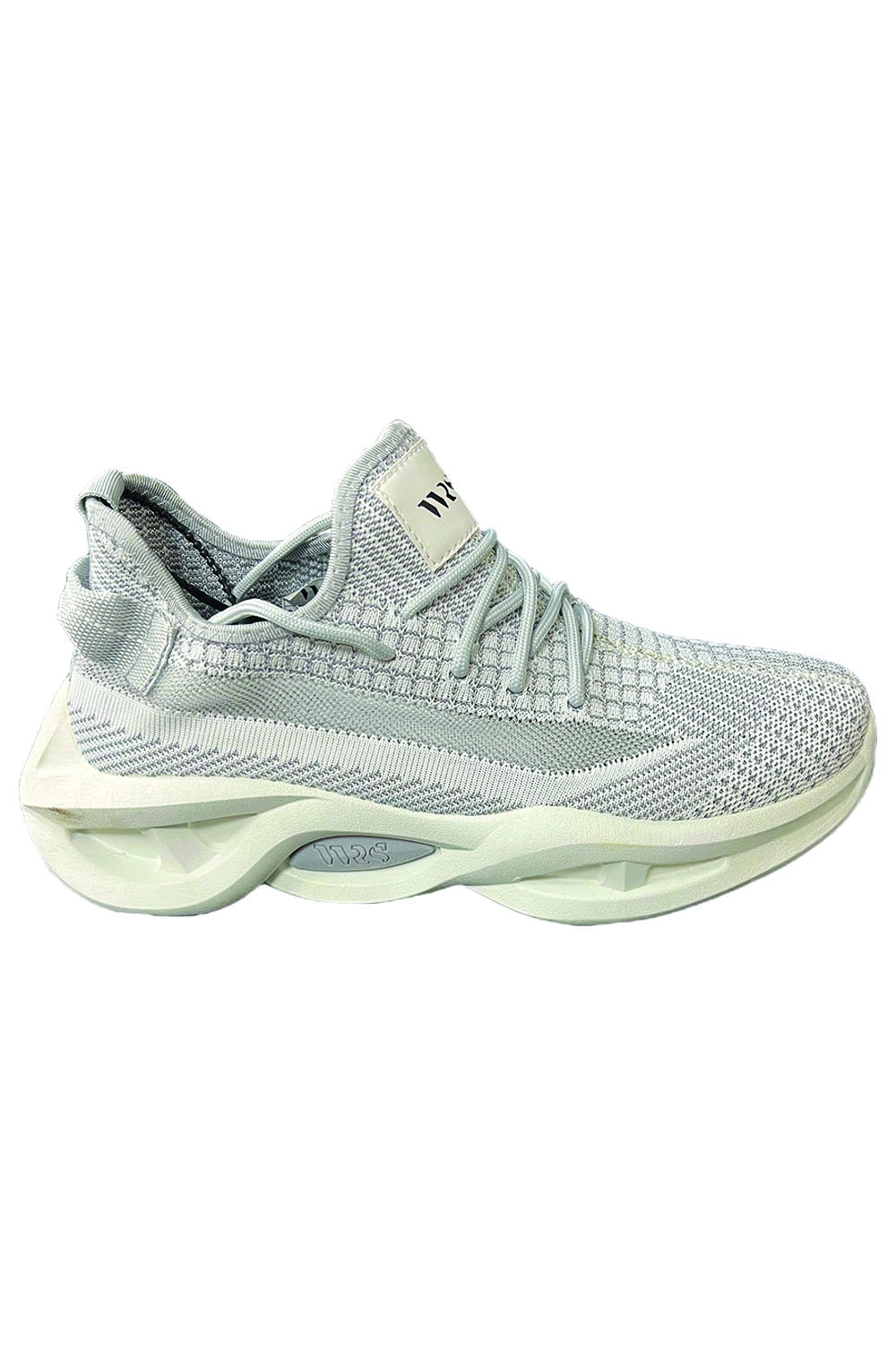 Men White Breathable Knitted Running Shoes for Gym