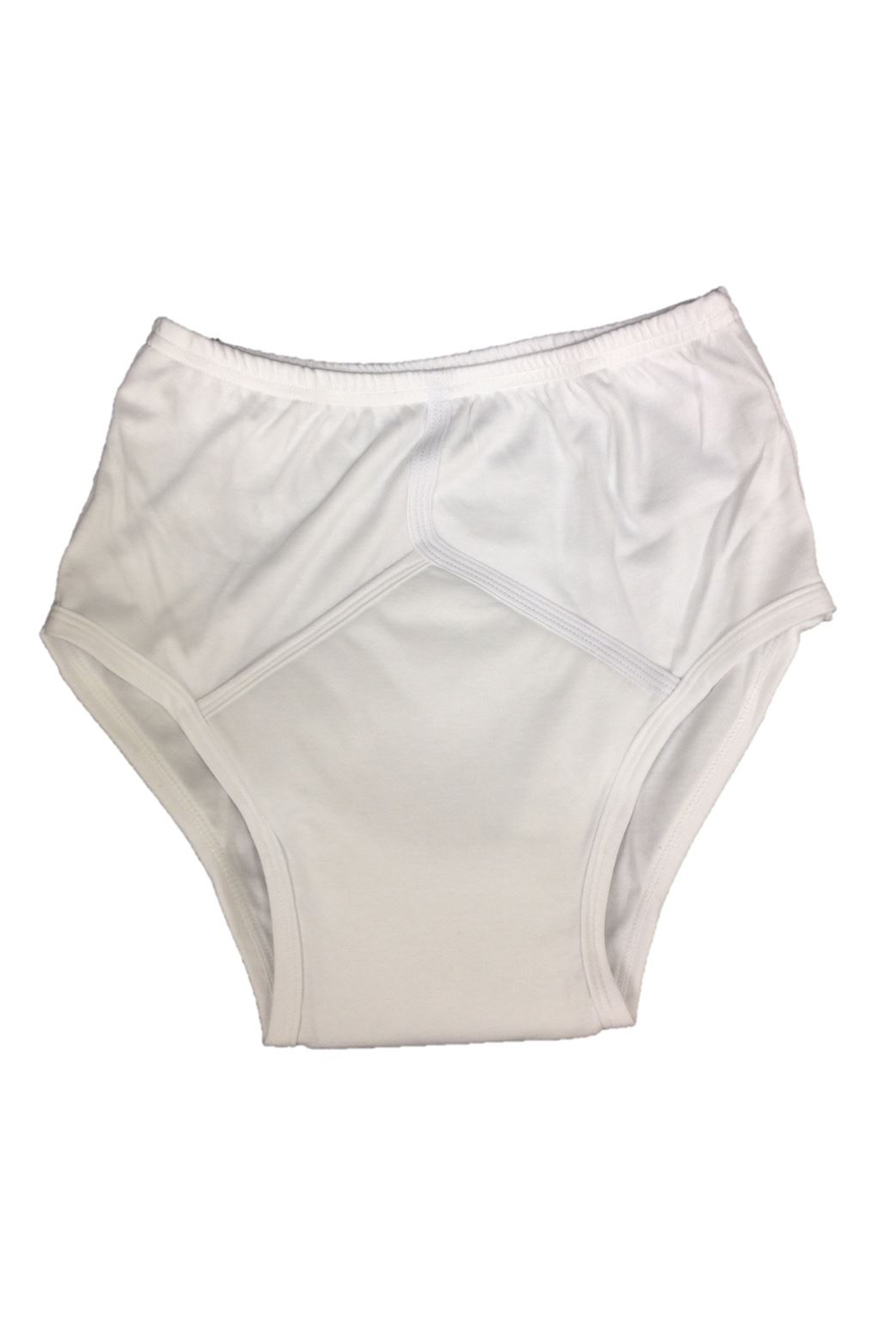 Men White Y Fronts Cotton Incontinence Pants with Waterproof Pad