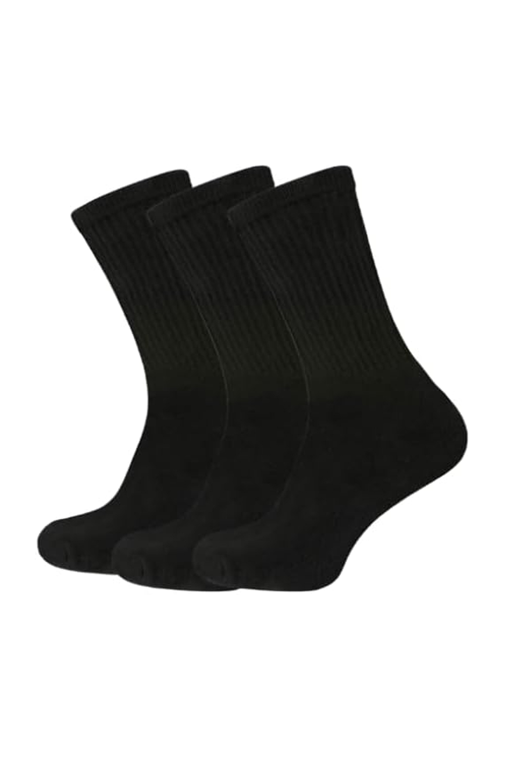 Men's Black Rich Cotton Plain Sportswear Socks (Pack Of 6)