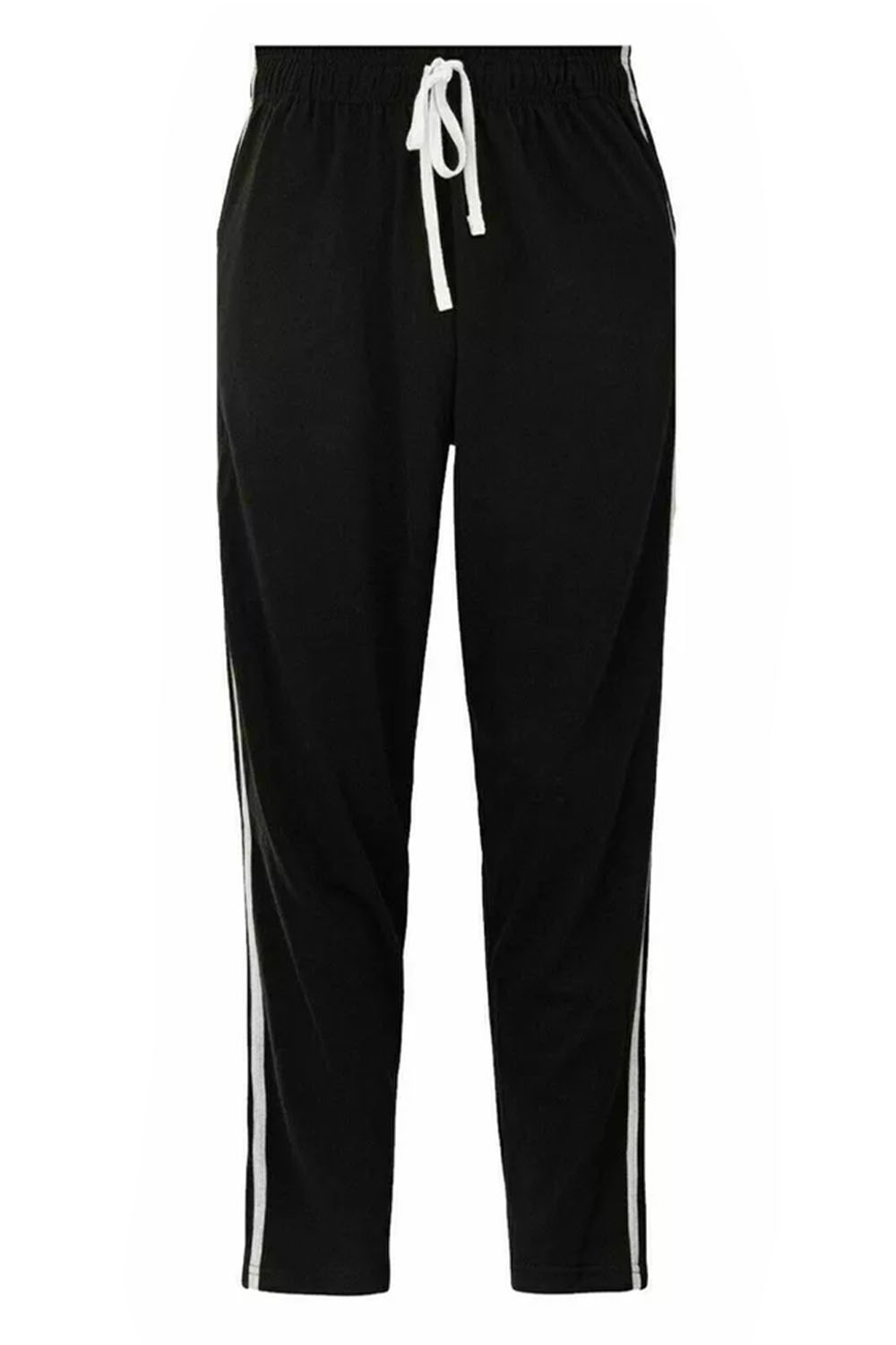 Mens Black Striped Casual Jogger Track Pants