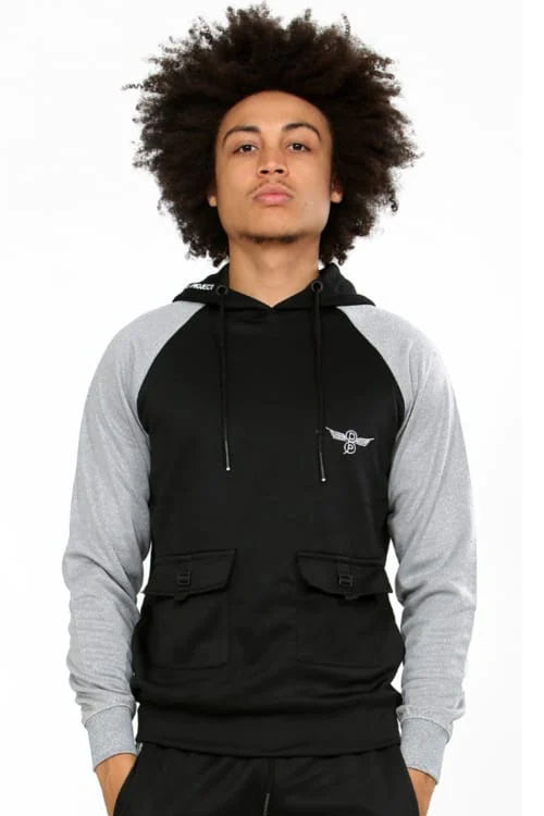 Mens Black suit Trouser and Hoodie Tracksuit