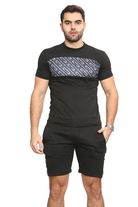 Mens Casual Sports Workout T-Shirt & Shorts Set