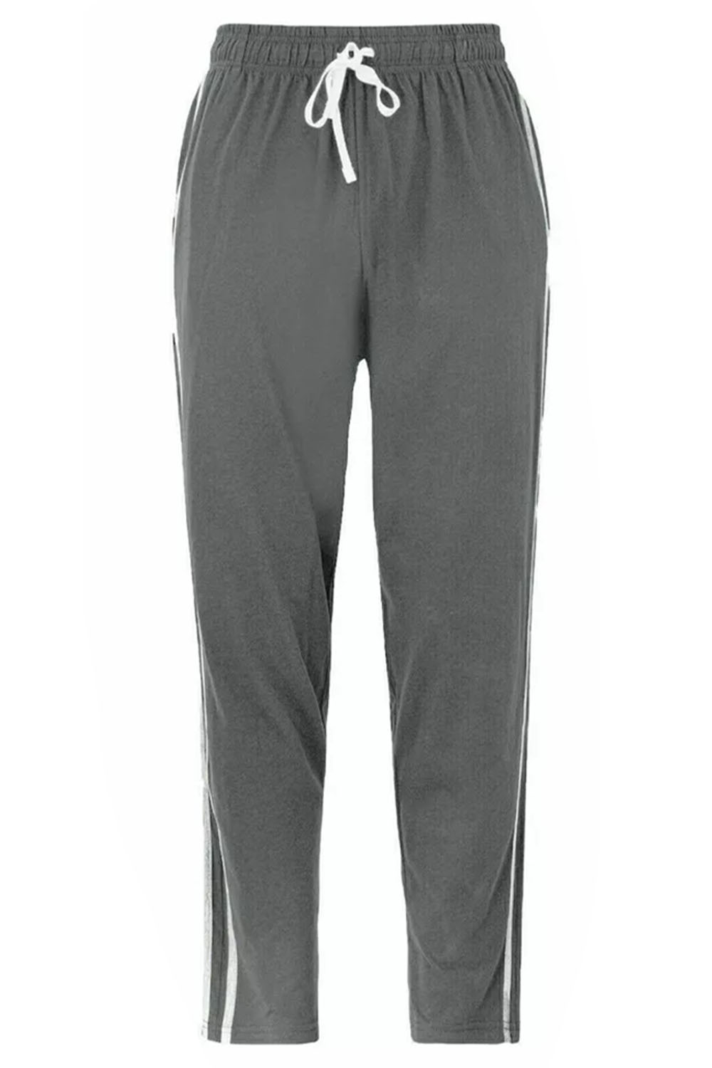 Mens Charcoal Striped Casual Jogger Track Pants