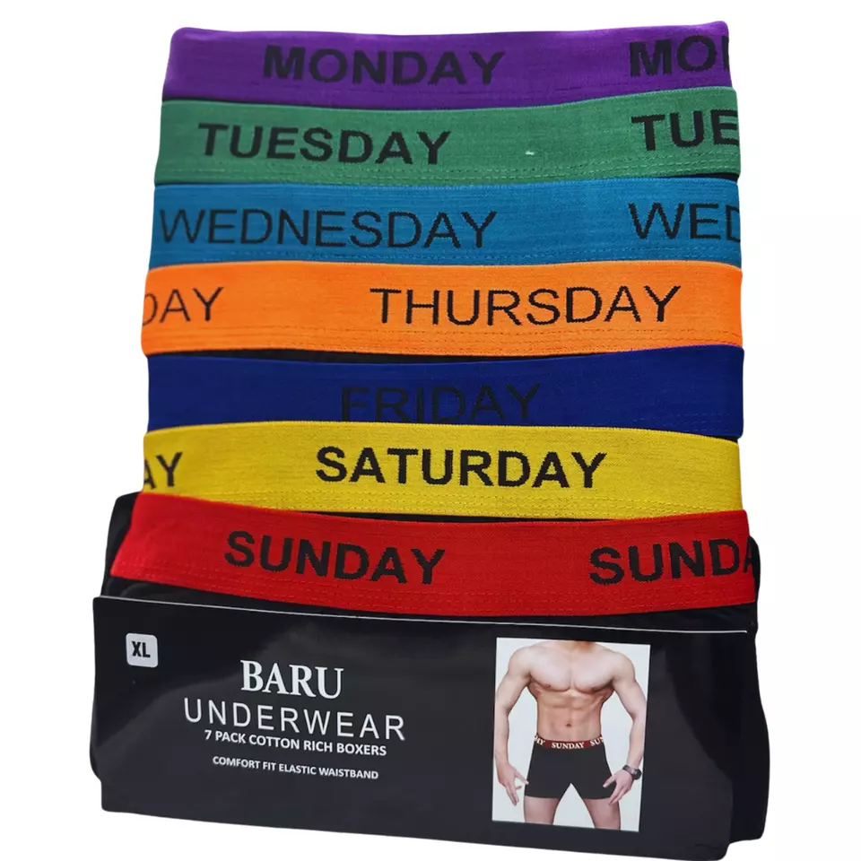 Mens Cotton Underwear Trunks SEVEN Days of Week