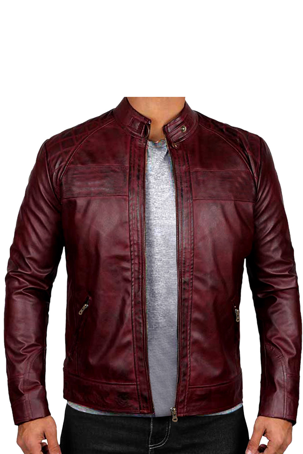 Men's Fashion Genuine Leather Jacket FS84