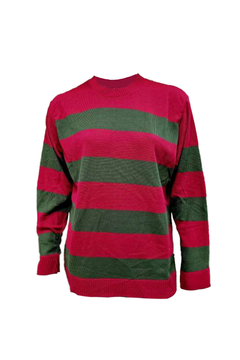 Wickedfun Men Red and Green Stripe Knitted Jumper